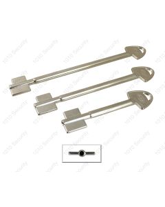 AGA double bitted key blank for 11 lever locks - Symmetrical profile