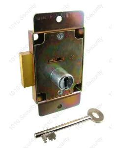 CT12 7 Lever post office lock with 2 x 42mm keys - Flanged and nozzled