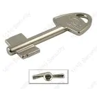 AGA double bitted pin key blank (58G) for 253 double throw lock 69mm - Asymmetrical  profile