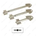 AGA double bitted key blank for 8 lever locks - Symmetrical profile