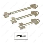 AGA double bitted key blank for 8 lever locks - Asymmetrical profile